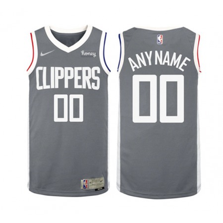 Los Angeles Clippers Customized Gray Earned Edition Stitched NBA Jersey