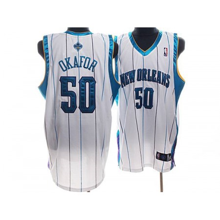 Hornets #50 Emeka Okafor Stitched White NBA Jersey