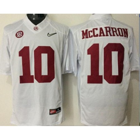 Crimson Tide #10 AJ McCarron White Limited Stitched NCAA Jersey