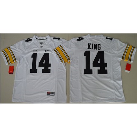 Hawkeyes #14 Desmond King White Stitched NCAA Jersey