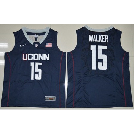 Huskies #15 Kemba Walker Navy Blue Basketball Stitched NCAA Jersey