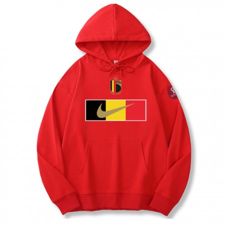 Men's Belgium World Cup Soccer Hoodie Red 001