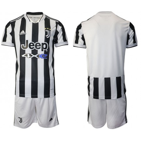 Men's Juventus White/Black Home Soccer Jersey Suit