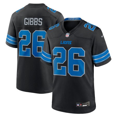 Men's Detroit Lions Jahmyr Gibbs Nike Black 2nd Alternate Game Jersey