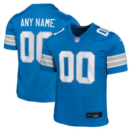 Youth Detroit Lions Nike Blue Custom Game Jersey