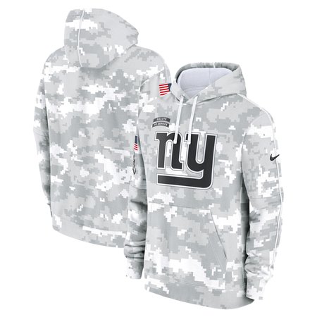 Men's New York Giants Nike Arctic Camo 2024 Salute to Service Club Fleece Pullover Hoodie