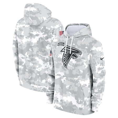 Men's Atlanta Falcons Nike Arctic Camo 2024 Salute to Service Club Fleece Pullover Hoodie