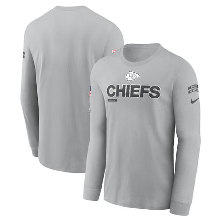 Men's Kansas City Chiefs Nike Gray 2024 Salute To Service Long Sleeve T-Shirt