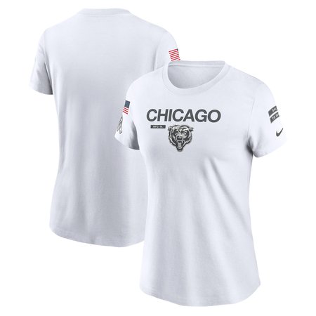 Women's Chicago Bears Nike White 2024 Salute To Service Legend Performance T-Shirt