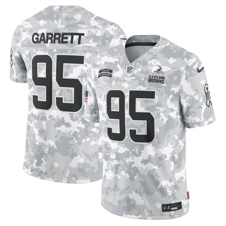 Men's Cleveland Browns Myles Garrett Nike Arctic Camo 2024 Salute to Service Limited Jersey