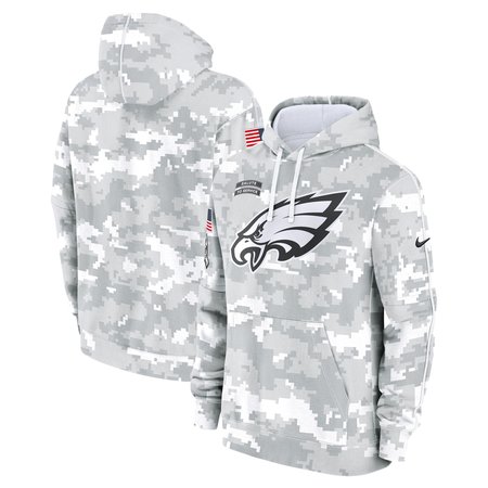 Men's Philadelphia Eagles Nike Arctic Camo 2024 Salute to Service Club Fleece Pullover Hoodie