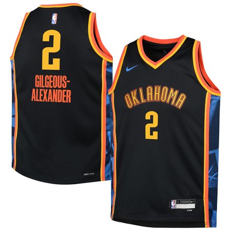 Youth Oklahoma City Thunder Shai Gilgeous-Alexander Nike Black 2024/25 Swingman Player Jersey - City Edition